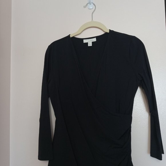 Classic Black - Crossover Front Blouse by Emerson Rose - Picture 5 of 5